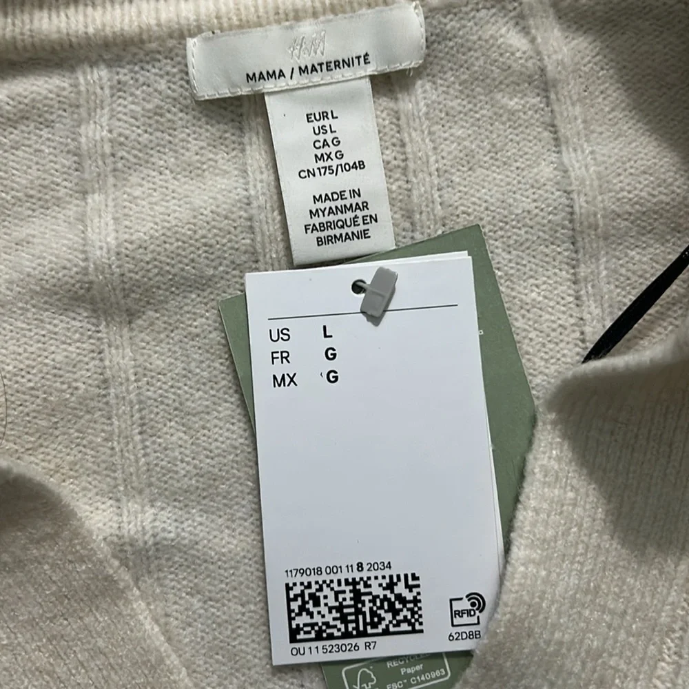 H & M MAMA Belted Maternity Sweater sz L